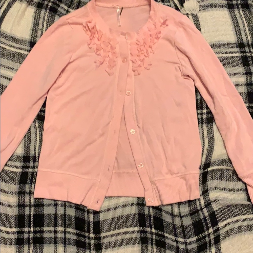 Pink button down cardigan
